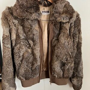 Vintage Rabbit Fur Dino Ricco bomber jacket M